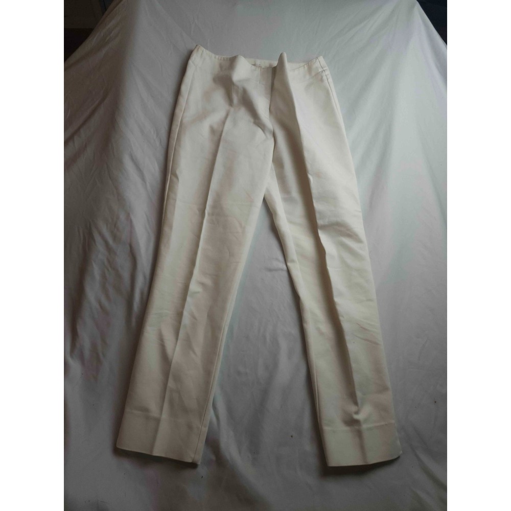 Chicos Dress Pants Womens Size 0.5 White Woven Trousers Career Office Slacks‎